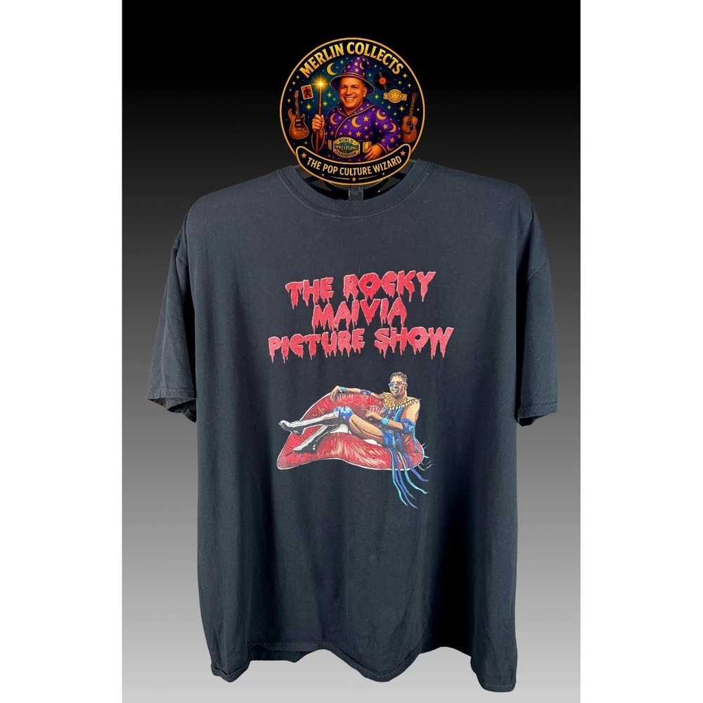 The Rocky Maivia Picture Show T-Shirt Dwayne Johnson WWE WWF Black 2XL Gildan